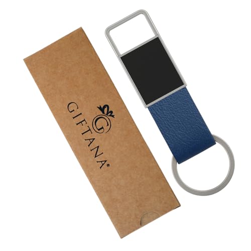 Giftana Pu Leather Strap Keychain for Men and Women, Key chain For Home, House Office, Car & Bike, key ring Gifts for Men, Birthday Gifts for Father (Blue)