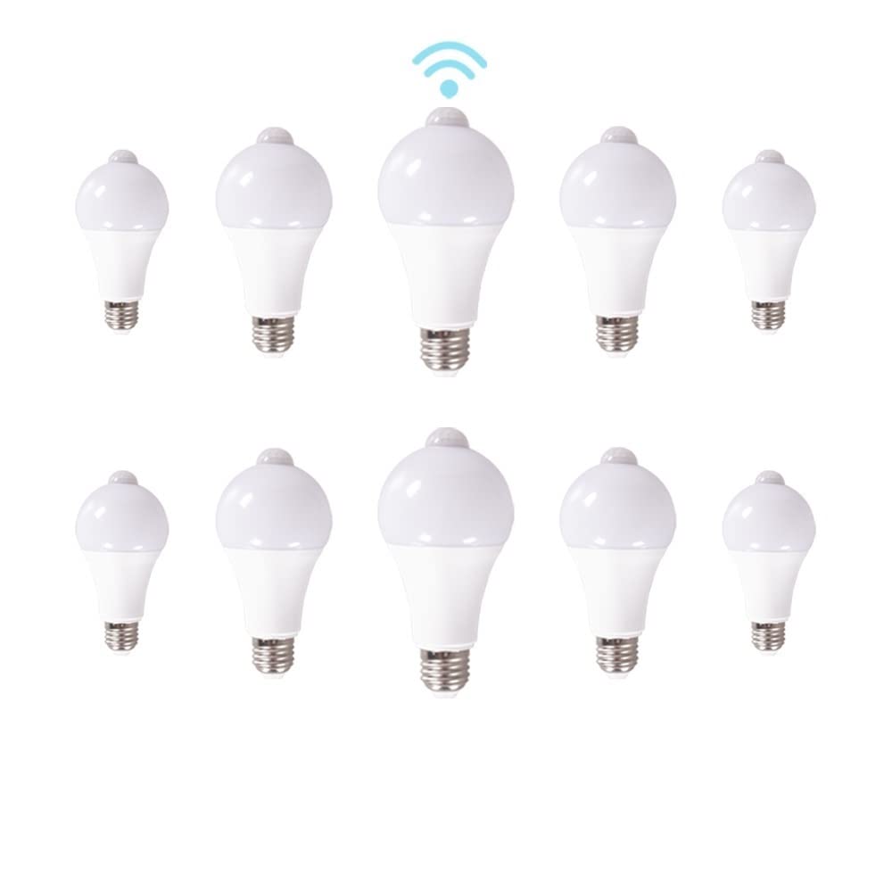 1fortunate Lights 1 0pcs AC85-220V 9W 12W15W LED PIR Bombilla de la luz del Sensor de Movimiento E27 Lámpara del Sensor del Detector del Bulbo Inteligente for el Puerco del hogar del Garaje del Patio