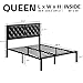 Fluest Queen Bed Frame with Headboard PU Leather Upholstered Bed Frame Platform,All Metal Slats Support Platform Bed Frame with Storage Space,Easy Assembly,Noise Free,No Box Spring Needed,Black