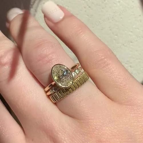 3 CT Oval Shape Moissanite Engagement Ring 18K Yellow Gold Single Stone Bezel Setting Promise Ring Women Minimalist Solitaire Anniversary Jewelry Wedding Gift For Bridal4