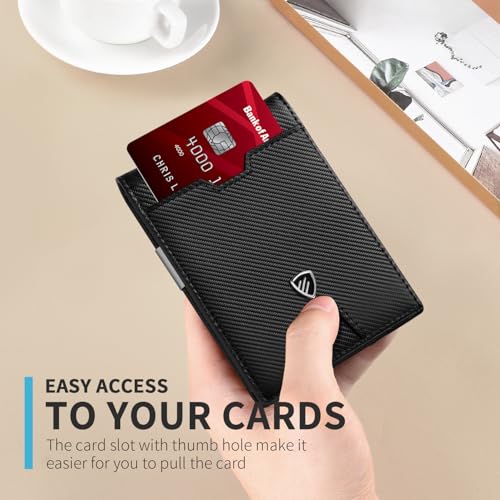 Image of RUNBOX Mens Slim Wallet with Money Clip RFID Blocking Bifold Credit Card Holder for Men with Gift Box