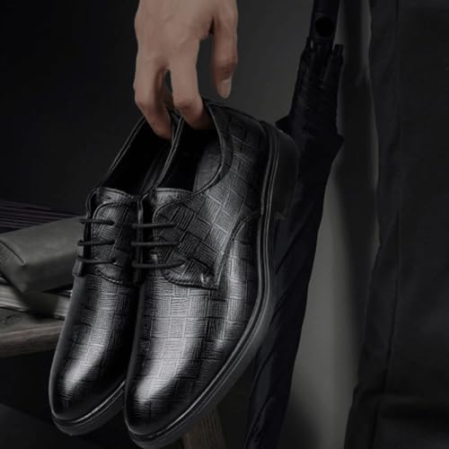 Formal Shoes for Men Men's Leather Low Heel Oxfords Fashion Classic Round-Toe Lace Up Business Dress Shoes Casual Comfortable Formal Work Wedding Shoes2