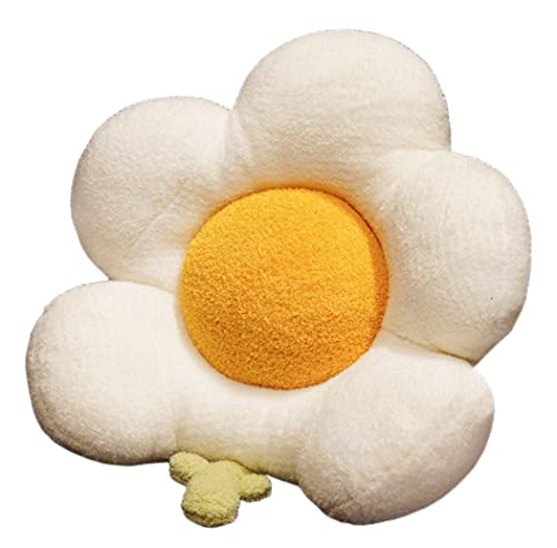 HXIYAN Flower Cushion Office Long Sitting Waist Cushion Sofa Car Cushion Super Cushion Winter Home Decoration (19.6in*17.7in, white)