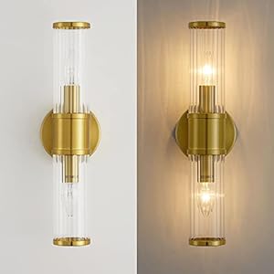 Wall sconces set of two gold morden wall lamp for bathroom living room vanity lights fixture without bulbs  urban country home decor