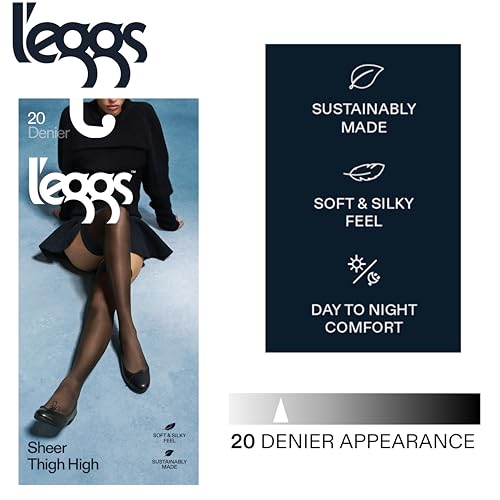 L'eggs Women's Luxe Contour Thigh Highs | Sheer Toe, Anti-Slip Stockings, Stay Put Band, Silky Smooth Hosiery2