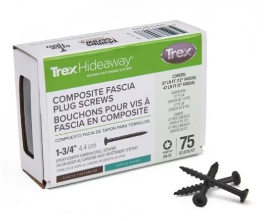 Trex Fascia Plug Screws 1-3/4" Black - 75 Count/Box