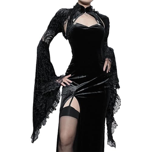 Image of TOMETO STAR Bolero Shrug Tops for Women Goth Flare Sleeve Shrugs