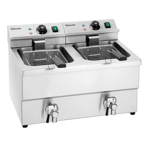 Bartscher Domestic Appliances – Deep fryers (Double, Stainless Steel, thermo-optique, Stainless Steel, Buttons, Rotary)