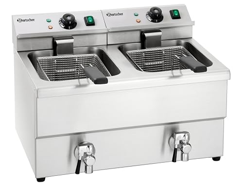 Bartscher Domestic Appliances – Deep fryers (Double, Stainless Steel, thermo-optique, Stainless Steel, Buttons, Rotary)