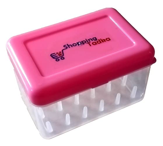 Shopping Tadka Thread Reel Storage Box for 24 Reels- Tailoring Accessories Sewing Kit Organizer for Home & Personal Use- Also Store Scissor, Buttons, Needle, Stitch Opener Etc- 1pc Empty multicolor