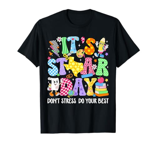 Groovy It's Staar Day Don't Stress Do Your Best Test Day T-Shirt