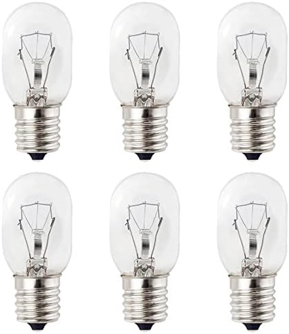 Microwave Light Bulb E17 40W 125V Whirlpool Microwave Light Bulbs Under Hood, Microwave Oven Light Bulb Replacement Parts for Microwave, Whirlpool, Lava Lamp, Salt Bulbs (6-Pack)