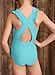 blibean Tween Girl Swimsuit Kids Girls Summer One Piece Swimsuits Solid Beach Swimwear 2025 Fashion Ruffle Cute Bathing Suits Size 8-9 Year Green Traje De Baño para Niñas