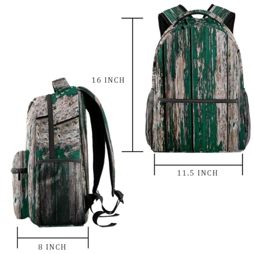 Sac à dos d'école rustique vert sarcelle pour le collège et les sorties de week-end - 2
