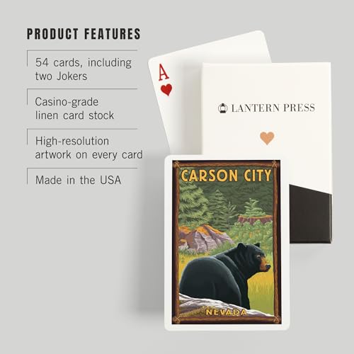 Lantern Press Carson City, Nevada, Naipes Póker 52 cartas miniatura 3