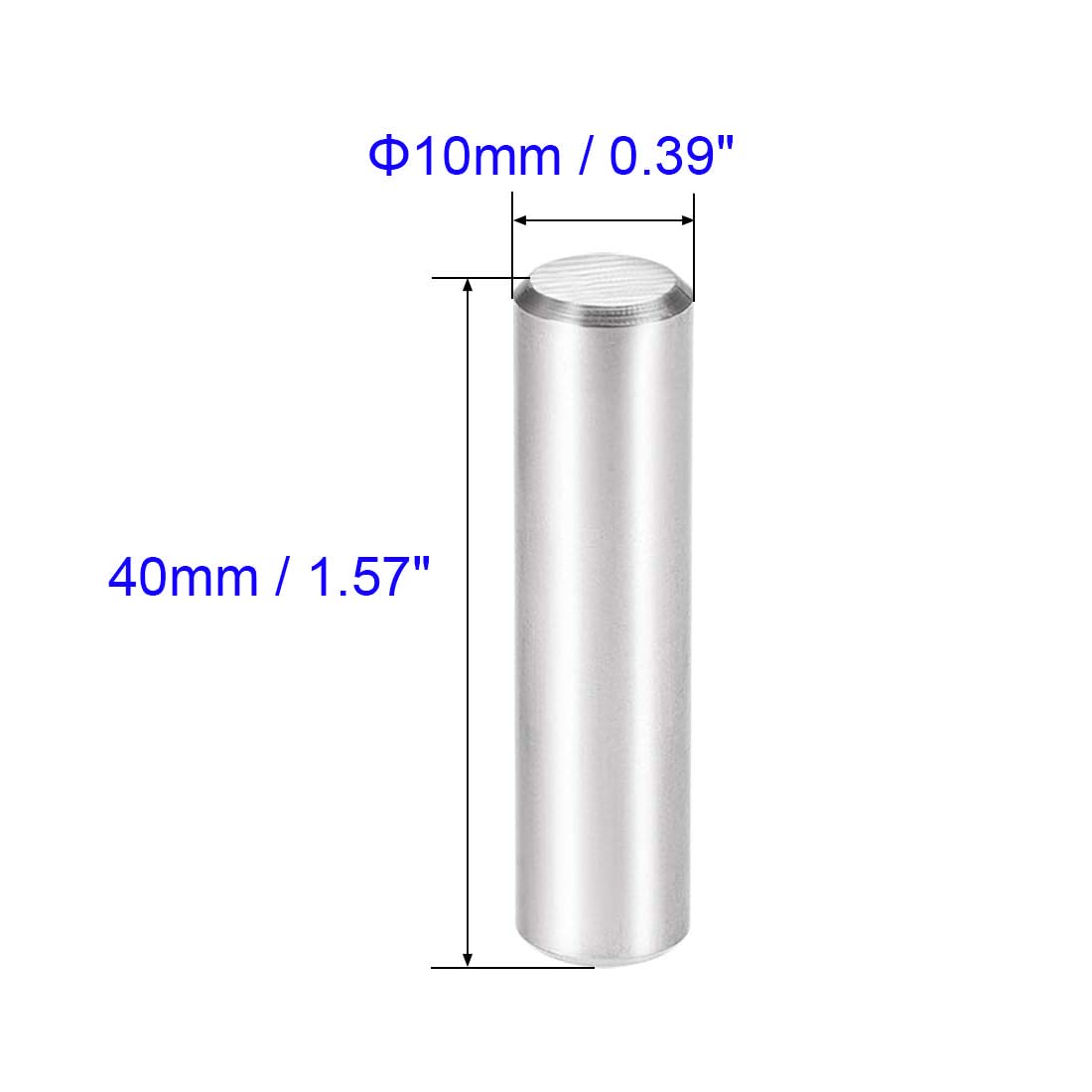 Unifizz 10Pcs 10 x 40mm Dowel Pin 304 Stainless Steel Shelf Pegs Support Shelves Silver Tone - Image 2