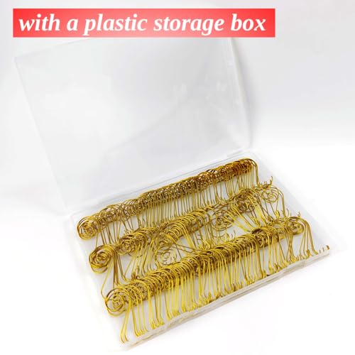 GXXMEI 200PCS Christmas Ornament Hooks Christmas Tree S-Hooks Ornament Hanger Metal Wire Hanging Hook for Christmas Tree Christmas Balls Party Decorations (Gold)