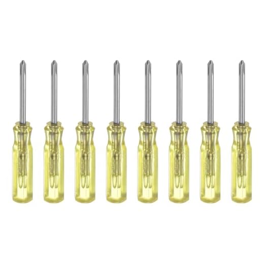 8Pcs PH0 Mini Phillips Screwdriver 2mm Magnetic Cross Head 45mm Length for Small Appliances Repairs, Yellow