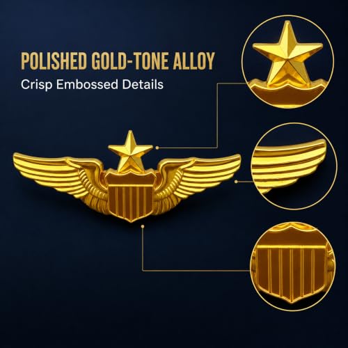 4-Pack Gold Aviator Wings Pins - Vintage Pilot Brooch for Halloween Costume by GXZKAY - Used condition - Image 3