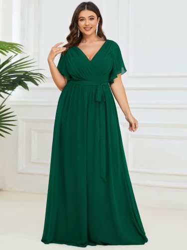 Image of Ever-Pretty Plus Women's Chiffon Maxi Plus Size Formal Bridesmaid Dresses