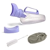 Female Urinal for Women 1200ml – Portable Pee Bottle with Soft Rubber Funnel & Spill-Proof Lid, Bed Pan for Elderly, Patients, Travel, Camping, Bedside Use (Purple)