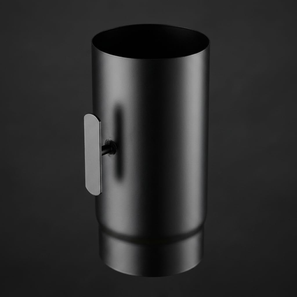MAKA Tubo Valvola Fumi Canna Fumaria Legna Nero Ø 130 mm