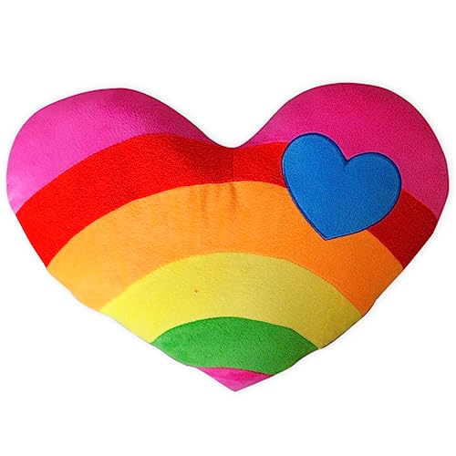 zxmbeddings 17.7'X13.8'Heart Pillow Stuffed Rainbow Heart Shaped Throw Pillow Plush Toy Gifts
