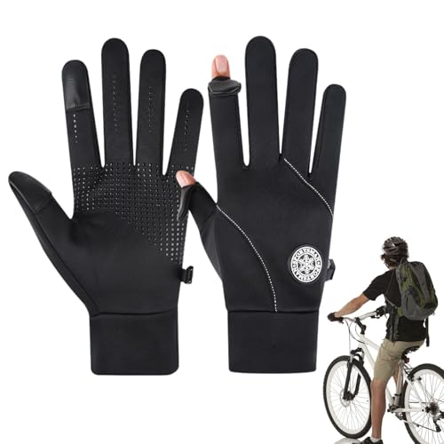 Guantes de invierno para pantalla táctil, impermeables, cálidos, guantes de ciclismo de invierno, antideslizantes, para clima frío, senderismo, ciclismo, correr