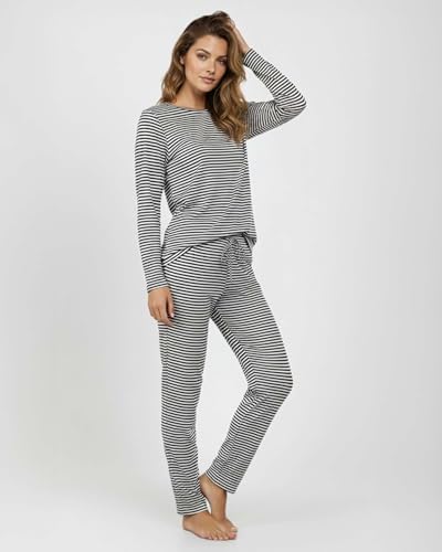 Image of Real Essentials 2 Pack: Women's Long Sleeve Pajama Sets - Soft Comfy 2 Piece PJ Set Matching Ladies Sleepwear (Plus Size)