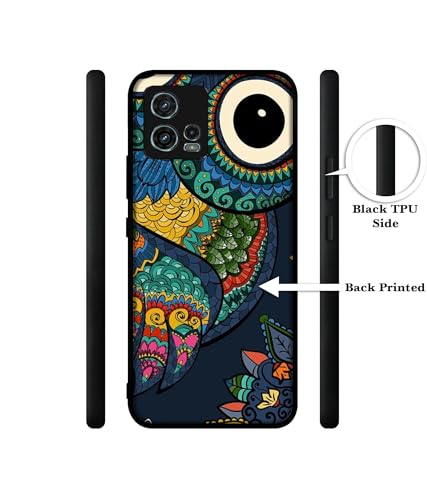 Image of Owl Illustration Design Premium 2D Printed Metal Back Case Cover for Motorola Moto G72 4G