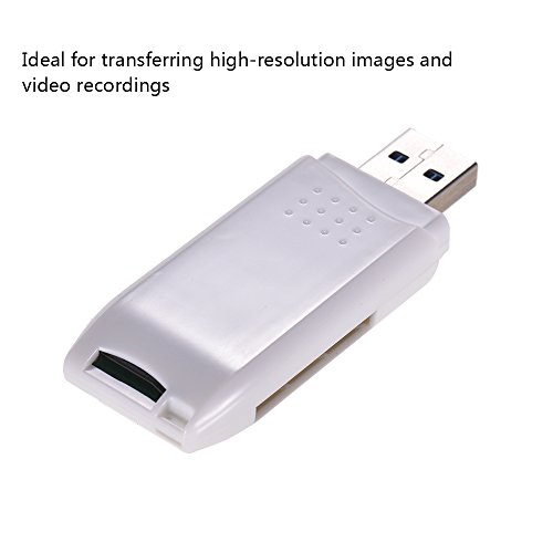 KKmoon Leitor de cartão USB 3.0 SDXC TF 2 em 1 para Tablets PC Laptop Computador Preto