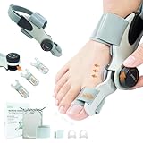 EliaValth Bunion Corrector for Women & Men, Big Toe Straightener & Corrector for Bunion Relief, Adjustable Bunion Splint & Toe Brace with Spare Straps Included for Alignment and Daily Bunion Fix, Fits Left & Right Foot, Medium, Brown 1 PACK