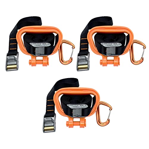 MULTUS Handle and Haul Sportsman Tie Down Carabiner Anchor Strap Camping Hunting Trucking Gear - 3 Pack