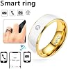 Anillo creativo para hombre, conectable, resistente al agua, anillo digital mágico para dedo, anillo inteligente NFC de acero inoxidable (7, BLANCO Y DORADO) 6