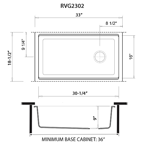 Ruvati 33-Inch Black Workstation Kitchen Sink Granite Composite Undermount - Rvg2302Bk #TOP6