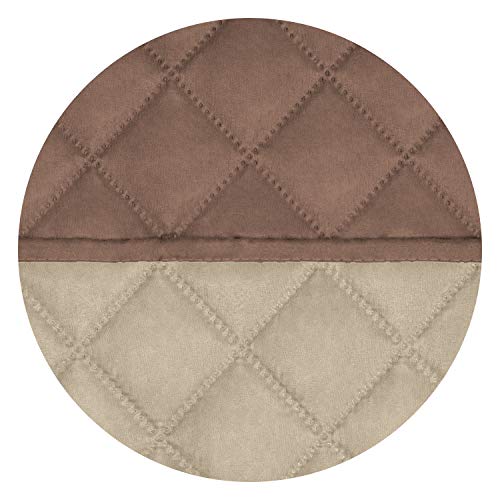 Purefit Reversible Quilted Sofa Cover, Water Resistant Slipcover Furniture Protector, Washable Couch Cover With Non Slip Foam And Elastic Straps For Kids, Dogs, Pets (Large, Brown/Beige) #TOP4