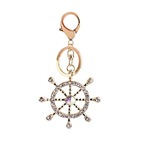Preisvergleich Produktbild FEDSJUIHYG Strass Rudder Anhänger Charm Keyring Schlüsselanhänger mit Hummer-Haken für Halloween Weihnachtsdekoration Geschenk DIY Schmuck Ruder-Form-Anhänger