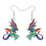 DOWAY Acrilico Drago Regali Fantasy Drago Orecchini per Donna Ragazze Occidentali Dinosauro Gioielli Dino Accessori Cool Stuff Animali Charms, M, Acrilico, Nessuna pietra preziosa