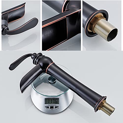 Robinet cascade noir pour lavabo en laiton massif - 7