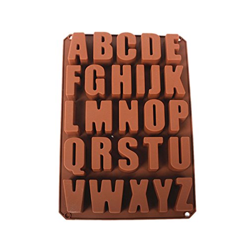Musuntas 26 Englische Buchstaben Schokoladenformen Silikon Seifenform Kerzenformen Kueche Baking Niedliche spielzeug Silikonform Fondant Schokoladenform 34 * 22.5 * 2.5CM Cover