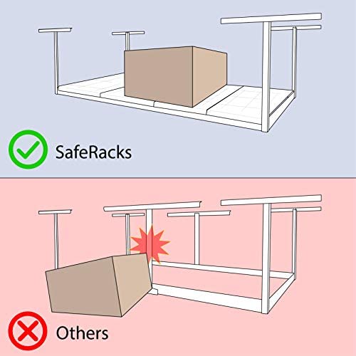 Monsterrax Overhead Garage Storage Rack- 4 X 8 Ceiling Rack For Garage Shelving, Organization, & Storage, Adjustable Hanging Storage For Bikes, Equipment & Accessories (Hammertone, 18"- 33", 2-Pack). #TOP6