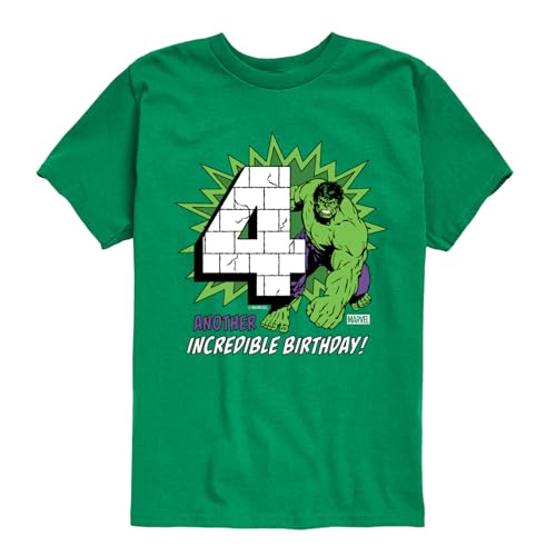 Marvel Hulk - Incredible Birthday 4 - Toddler and Youth Short Sleeve Graphic T-Shirt