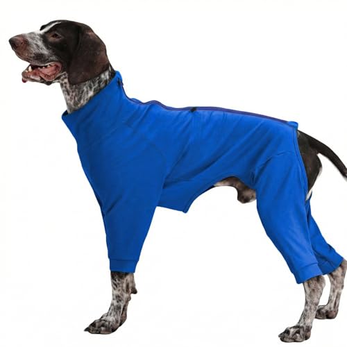 Image of Recovery Suit for Large Dogs, Adjustable Dog Onesie, Blue, XL