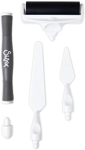 Sizzix Juego de herramientas para manualidades de cuchillos de paleta y rodillo de soplado  Juego de pintura para pastas, pinturas, acrílicos al