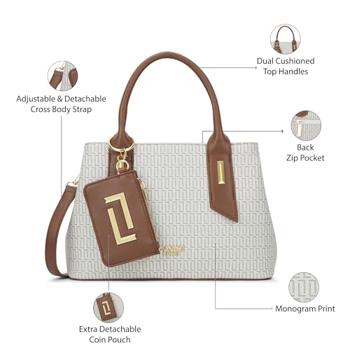 Image of Lavie Luxe Women's Monogram Rumba25 Handbag | Handbag for Work | Ladies Purse | Stylish Shoulder Bag | Gift for Women