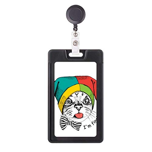 Étui rétractable pour badge chat Foolscap I'm Fine porte-badge