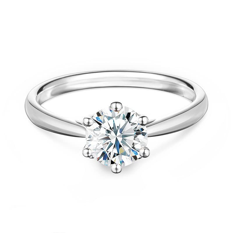 Bague moissanite pureté VVS1 en argent S925, l'alternative durable sans ternissement