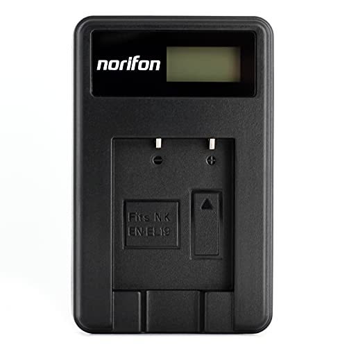 Norifon EN-EL19 LCD USB Charger for Nikon Coolpix S33, S7000, S6900, S2800, S100, S3100, S4100, S4300, S5200, S6500 Camera and More Black EN-EL19-L