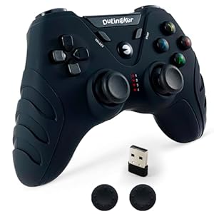 DuLingKer PC Controller Wireless, PS3 Controller PC Gamepad with Dual Vibration, 2.4G Wireless Gaming Controller for PC Windows 11 10 8 7, PS3, Android Smart TV, TV Box, Steam, Raspberry Pi