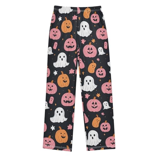 Boys' Pants Halloween Pumpkin Ghosts Black Long Bottoms Jogger Pants Elastic Waist Trousers with Pockets S-XL